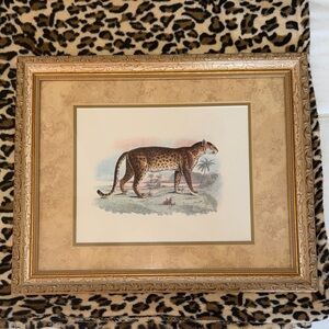 Framed Leopard Art Print 16x14